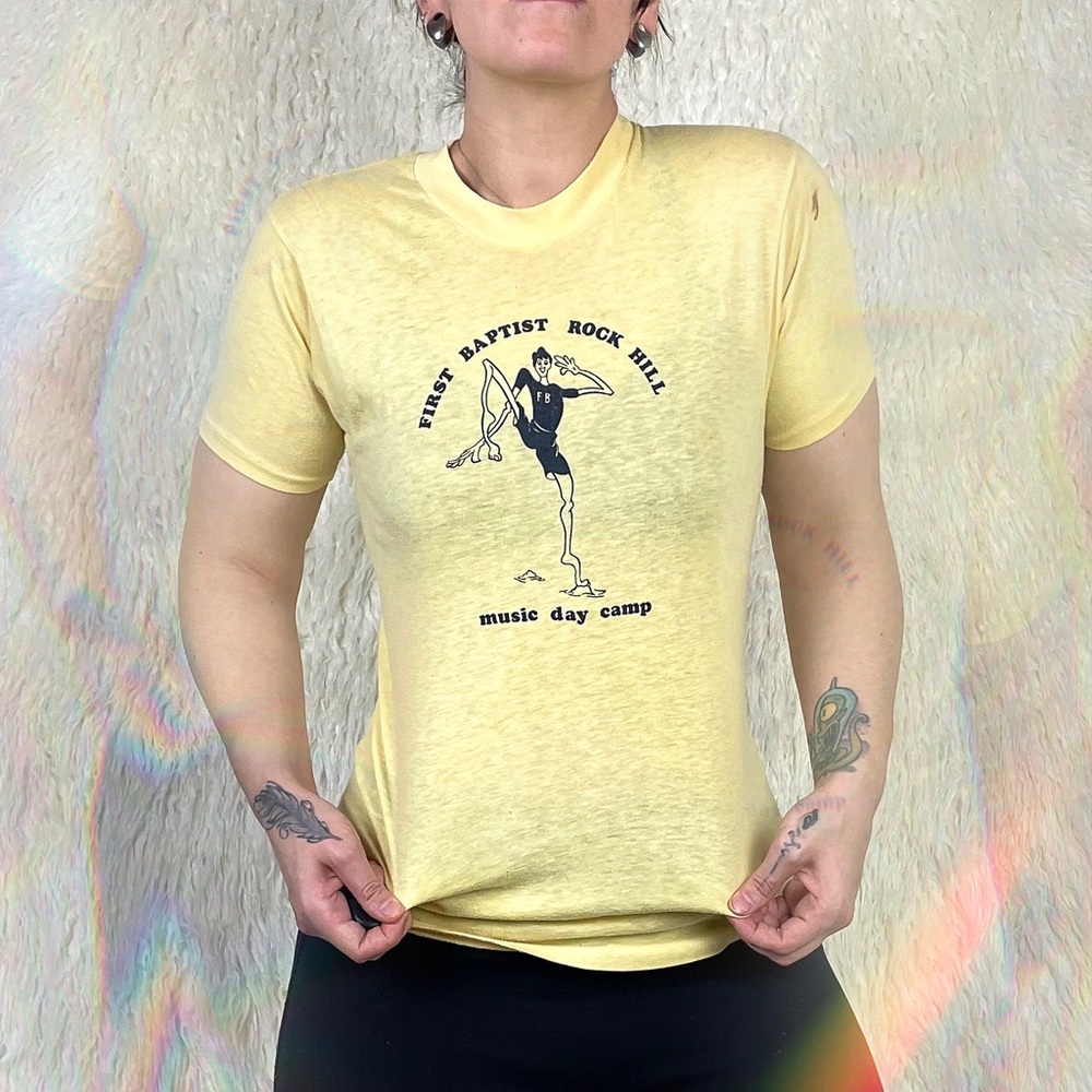 Vintage 90s First Baptist Rock Hill Music Day Camp Shirt